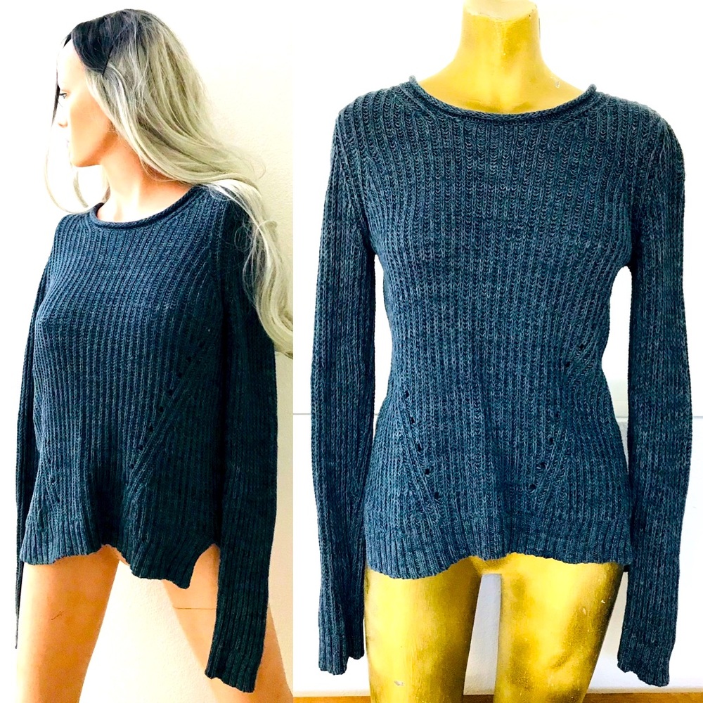 FOREVER 21 Denim Blue Slouchy Pullover SWEATER Medium